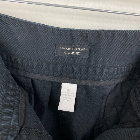 Charter Club Black Capri Jeans Classic Fit Cotton Wide Leg Pockets Size Plus 16 - Picture 8 of 9